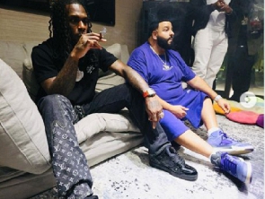 DJ Khaled hanging out with Nigerian singer, Burna Boy