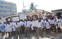 Some trainees of the Accra, Tamale and Ho Schools of Hygiene demonstrating