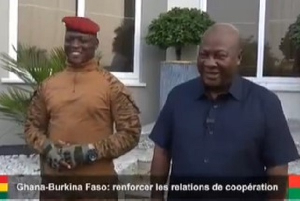 President John Dramani Mahama (R) with President Ibrahim Traoré