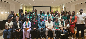 NDC-UAE Chapter Executives in a photo with Alban Bagbin