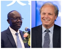 Ghana's Finance Minister, Ken Ofori-Atta and Axel van Trotsenburg