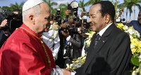 Paul Biya, the world's oldest head of state, greeted Pope Leo in Yaoundé