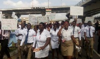 The trainees began their march from the Kwame Nkrumah Interchange
