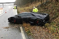 Schlupp escaped unscathed after wrecking his Lamborghini on the M1.
