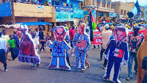 Protesters gathered at the Abuja National Mosque to mark Quds Day