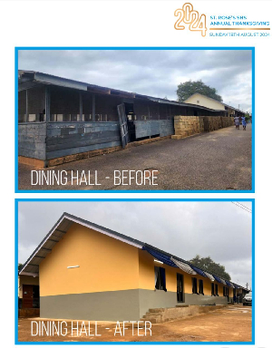 Photo of the old and new dinning halls of  St. Rose's SHS