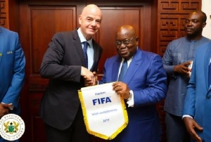 FIFA President, Gianni Infantino with Ghana President, Akufo-Addo