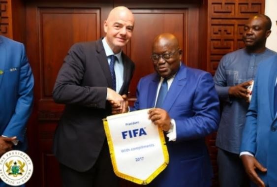 FIFA President, Gianni Infantino with Ghana President, Akufo-Addo