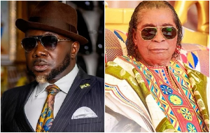Osebo the Zaraman (L) has sent a word of advice to the family of the late Apostle Safo Kantanka (R)