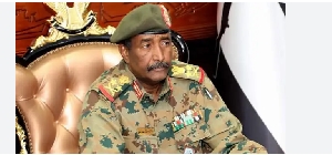 Sudanese army chief Abdel Fattah al-Burhan at the Flamingo Marine Base in Port Sudan on August 28