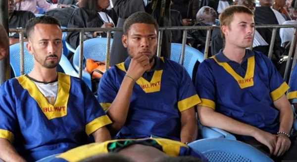 (L-R) Benjamin Zalman-Polun, Marcel Malanga and Tyler Thompson were sentenced to death over last yea