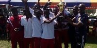 University of Cape Coast lifting their glorious trophy