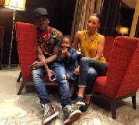 Opare with wife and kid
