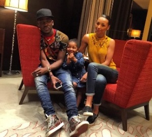 Opare with wife and kid
