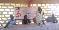 Salifu Saeed addressing participants at the District League Table launch in Tamale