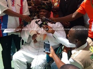 Bugri Naabu speaking to media persons