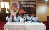 AT the press conference in Accra