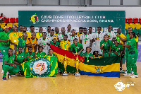A photo of the Ghana Army and Kalibi VC volleyball team