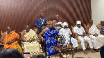 King Tackie Teiko Tsuru II, the Ga Mantse among other chiefs at his palace