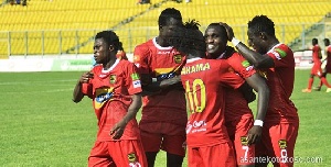 Kotoko players celebrate their victory over Ashgold