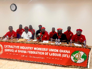 Leaders of the Extractive Industry Workers’ Union Ghana of GFL