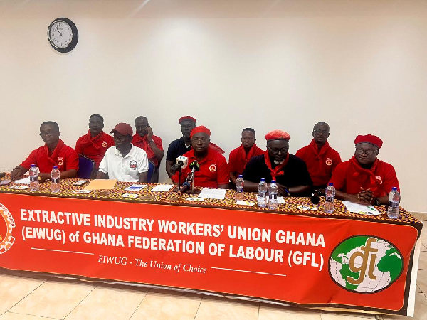 Leaders of the Extractive Industry Workers’ Union Ghana of GFL