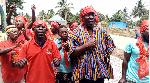 Some of the farmers protesting