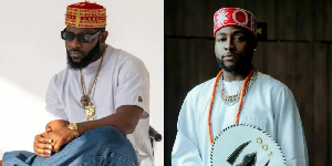 Popular rapper Odumodublvck [L] and Davido