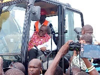 President Akufo-Addo cut sod for the construction of 8 km Bongo-Balungu-Namoo road