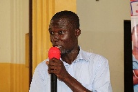 Mr Yaw Asiedu speaking at the Graphic Town Hall meeting in Cape Coast on September 21, 2016