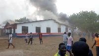 Salaga NPP office was set ablaze on Tuesday