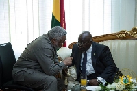 Former President Jerry John Rawlings with President Akufo-Addo