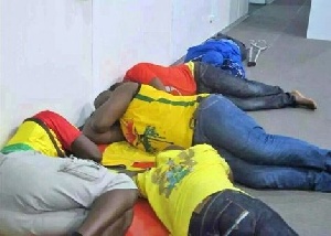 Ghana Supporters Sleep Brazil