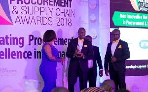 Representatives of MTN Ghana receiving their awards at Ghana Procurement & Supply Chain Awards 2018
