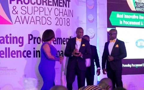 Representatives of MTN Ghana receiving their awards at Ghana Procurement & Supply Chain Awards 2018