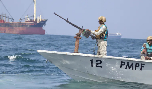 Somalia maritime police from PMPF patrol in the Gulf of Aden