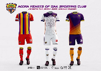 A picture of the newly outdoored Accra Hearts of Oak jerseys