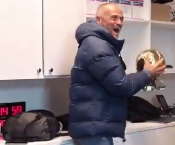 Luis Enrique was seen with the award