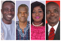 From L-R,  Aowin MP, Ofori Larbi, Atebubu-Amantin MP, Sanja Nanja, Agona West MP, Quuenster Sawyerr