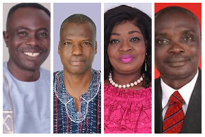 From L-R,  Aowin MP, Ofori Larbi, Atebubu-Amantin MP, Sanja Nanja, Agona West MP, Quuenster Sawyerr