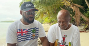 Misley Mandarin (L) says the British will have to drag him from the beach themselves