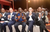 Minister of Energy & Petroleum, Emmanuel Armah-Kofi Buah with top exec. of Puma Energy