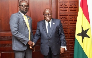 President Akufo-Addo(R) and GFA president, Kurt Okraku(L)