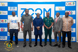 Azumah Nelson with the Sports Minister and other dignitaries at the event