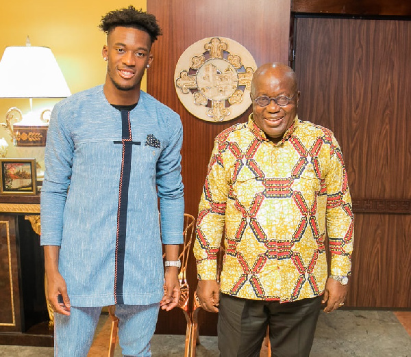 Chelsea star Callum Hudson-Odoi meets President Akufo-Addo