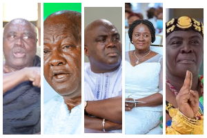 Photo collage of Nana Bonsu, President Mahama, Julius, Prof Naana Jane and Dormaahene