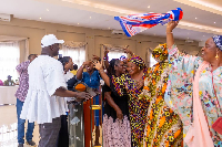 Dr Bryan Acheampong addressing a gathering of NPP women executives