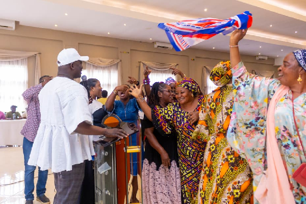 Dr Bryan Acheampong addressing a gathering of NPP women executives