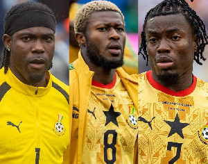 L-R: Ati-Zigi, Kwasi Sibo and Fatawu Issahaku are Ghanaian footballers