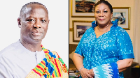 Deputy Minority Leader, Emmanuel Armah-Kofi Buah [L] and First Lady Rebecca Akufo-Addo